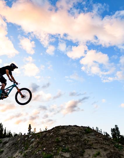 A mountain biker in Dawson City. 